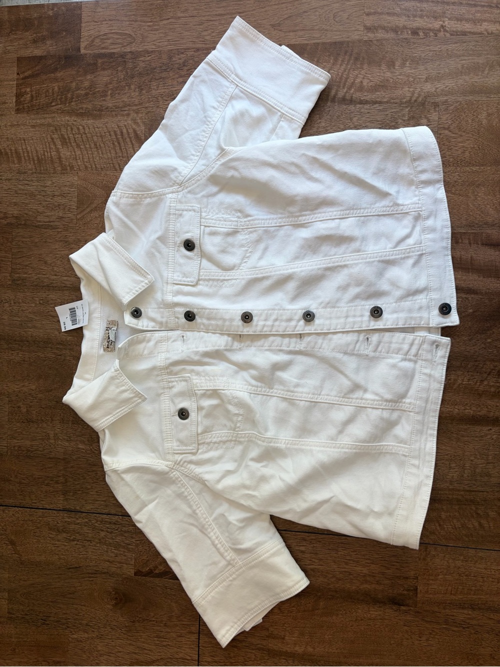 ONE WORLD White Short-Sleeve Denim Jacket
